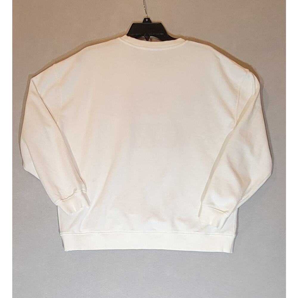 Blue B Collection Game Day Touchdown Sequin Sweatshirt Medium White Oversized - Picture 3 of 4
